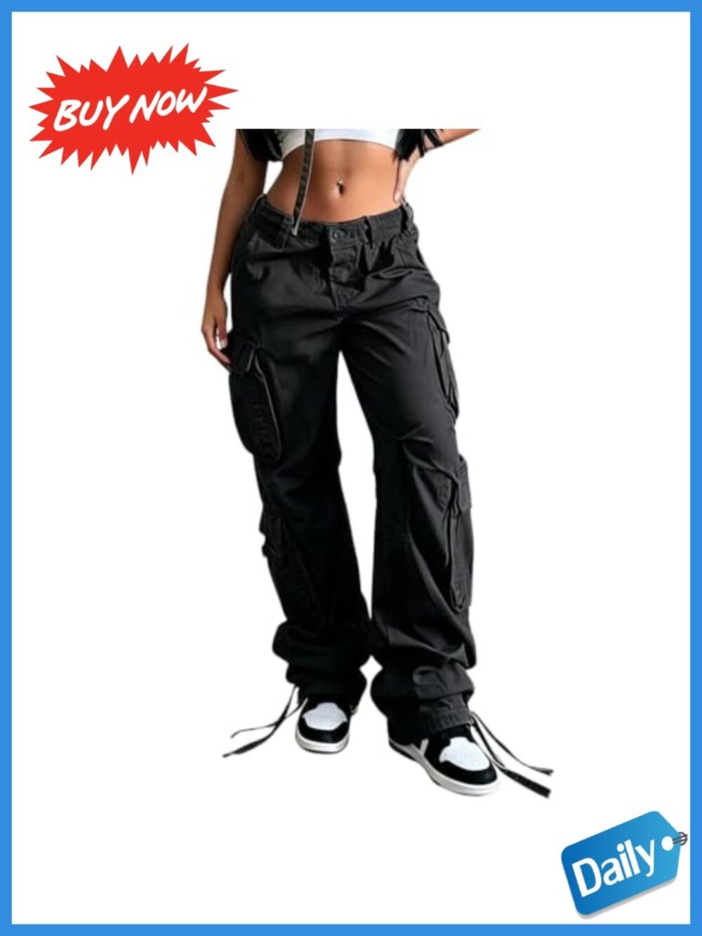 High Rise Camo Cargo Jeans Baggy Boyfriend Wide Leg Denim Pants
